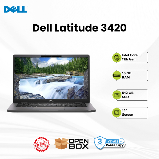 Picture of Dell Latitude 3420 Core i3 11 Gen 16GB 512GB SSD Win 11 Pro Open Box A%2B 2 Years