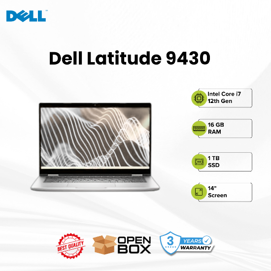 Picture of Dell Latitude 9430 Core i7 12 Gen 16GB 1TB SSD Open Box A+ 3 Years