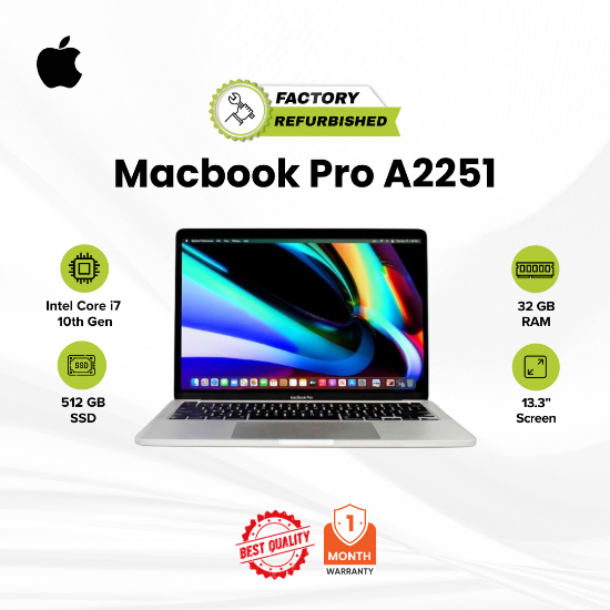 Picture of MacBook Pro A2251 Core i7 32GB 512GB Refurbished B 1 Month