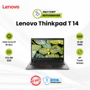 Picture of Lenovo ThinkPad T14 Notebook Core i5 10 Gen 10210U 16GB 512GB Touch Refurbished 14" A 1 Year