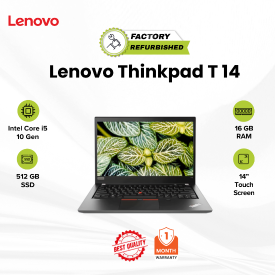 Picture of Lenovo ThinkPad T14 Core i5 10 Gen 16GB 512GB Touch Refurbished B 1 Month