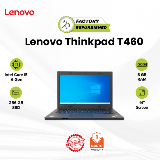 Picture of Lenovo ThinkPad T460 Core i5 6 Gen 8GB 256GB Refurbished B+ 1 Month