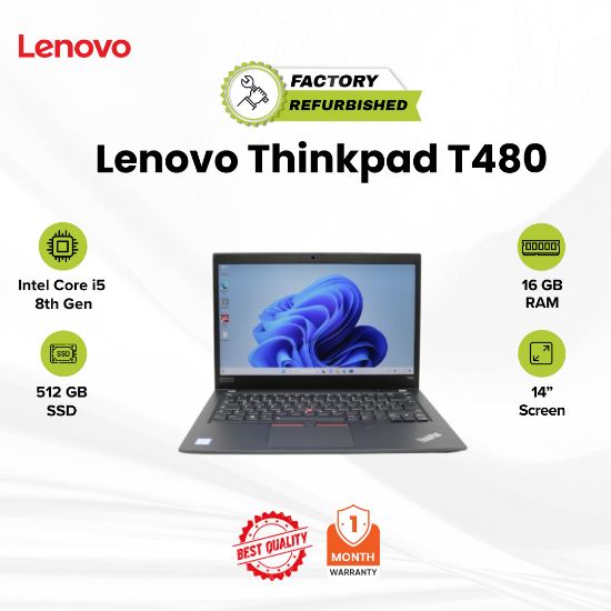 Picture of Lenovo Thinkpad T480 Core i5-8th Gen 16GB 512GB Touch Refurbished A 1 Month - copy