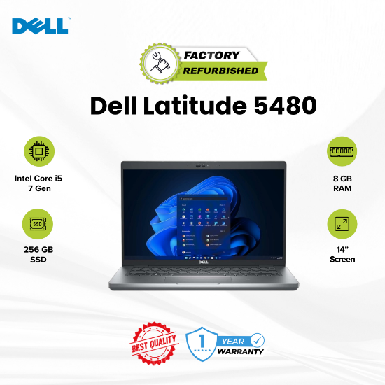Picture of Dell Latitude 5480 Core i5 7 Gen 8GB 256GB Refurbished A 1 Year