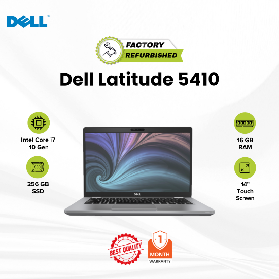 Picture of Latitude 5410 Core i7 10 Gen Touch 16GB 256GB Touch Refurbished B+ 1 Month