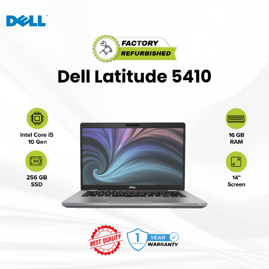 Picture of Dell Latitude 5410 Core i5 10 Gen 16GB 256GB SSD Refurbished A 1 Year
