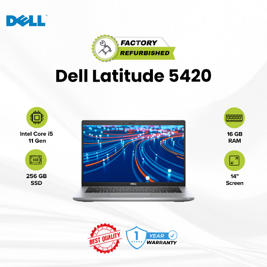 Picture of Dell Latitude 5420 Laptop : i5-11th Gen/16GB RAM/256GB SSD/14"/Win10/Adaptor