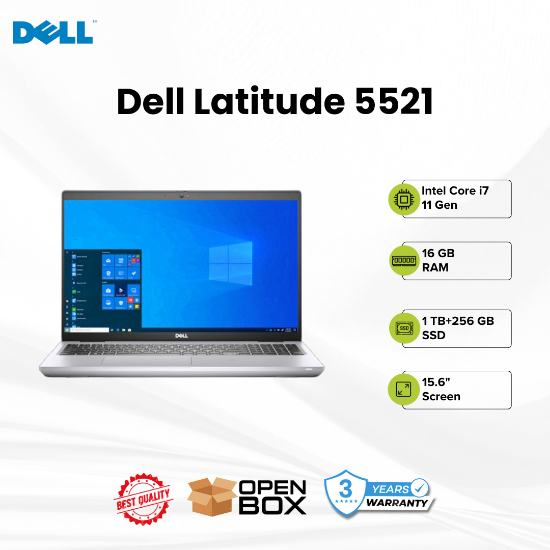 Picture of Dell Latitude 5521 Core i7 11 Gen 16GB 1TB +256GB Open Box A+ 3 Years