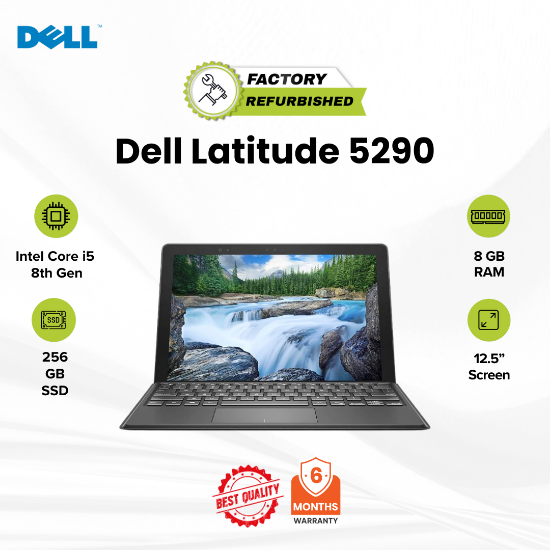 Picture of Dell Latitude 5290 i5 8 Gen 8GB 256GB Refurbished Black 6 Months