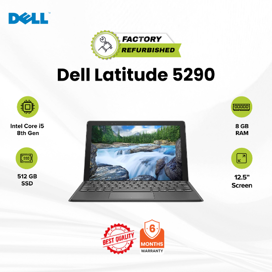 Picture of Dell Latitude 5290 i5 8 Gen 8GB 512GB Refurbished Black 6 Months