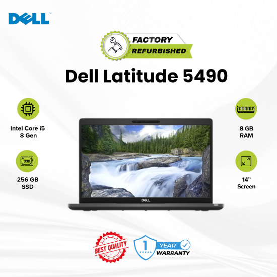 Picture of Dell Latitude 5490 Laptop : i5-8th Gen /8GB RAM/256GB SSD/14"/Win10/Adaptor