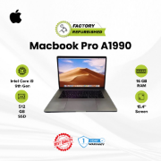 Picture of MacBook Pro A1990 Notebook Core i9 9 Gen 16GB 512GB Refurbished Grey 15.4 " 1 Year